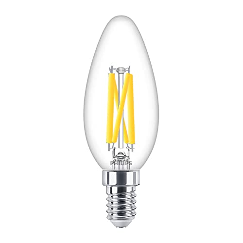 PHILIPS Bougie LED SES 3,4 W (équivalent 40 W) SES Transparente Blanc très chaud 922-927 DimTone