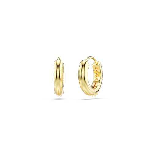 Swarovski Matrix Hoop Earrings, Round Cut, Clear Crystals, Gold-Tone and Rhodium Finishes4