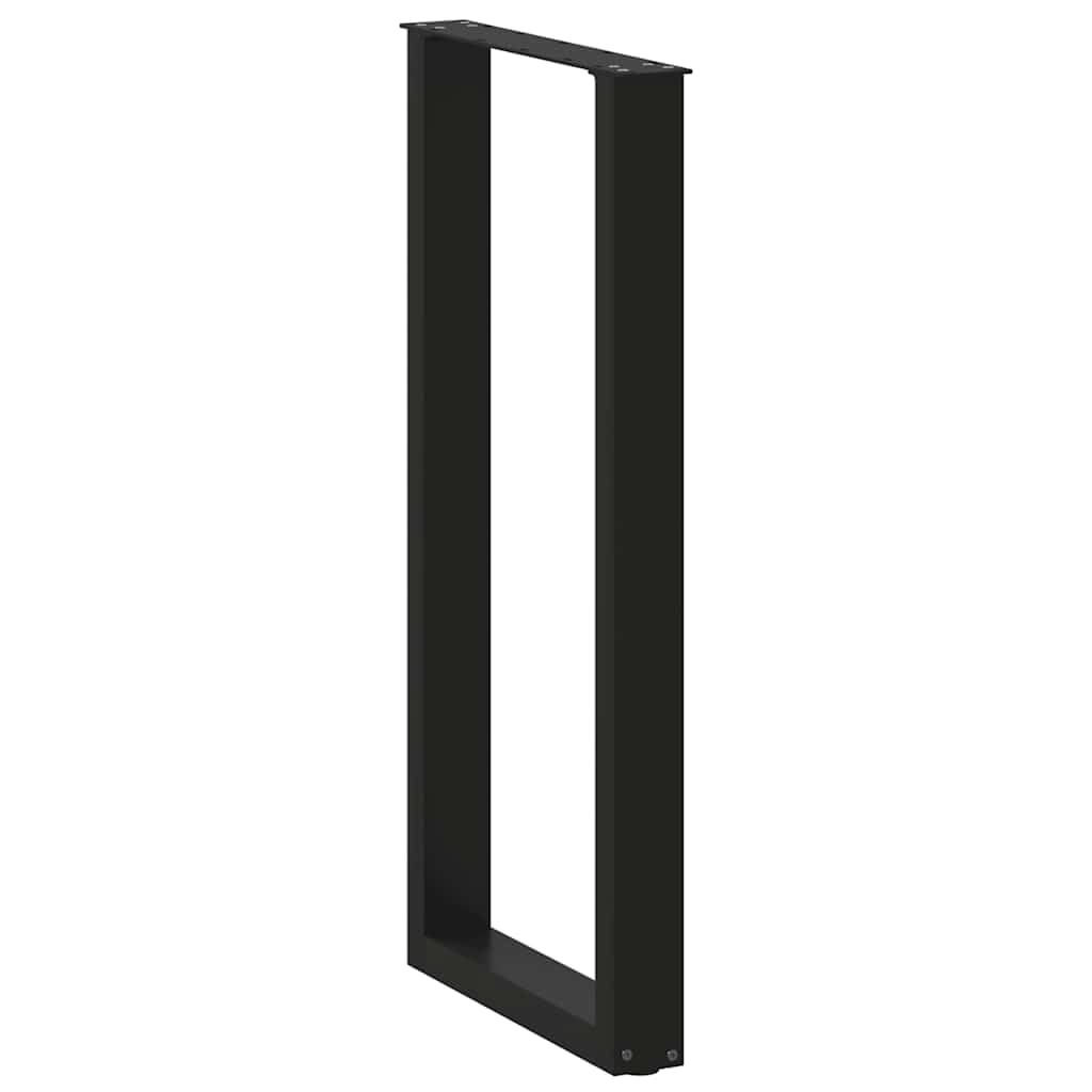 Patas de mesa de bar en forma de U, 2 unidades, color negro, 50 x (100 – 101) cm, de acero, robusto, para mesas altas y barras, moderno marco de bricolaje con patas niveladoras y tornillos