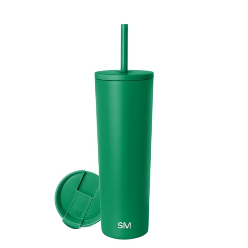 Image of Simple Modern Insulated Tumbler with Lid and Straw | Iced Coffee Cup Reusable Stainless Steel Water Bottle Travel Mug | Gifts for Women Men Her Him | Classic Collection | 28oz | Kelly Green