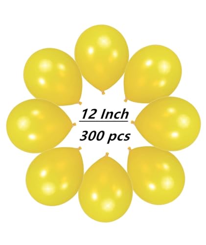 Image of 300 pack Yellow Balloons 12 Inch Yellow Latex Balloon Bulk for Party Supplies and Decorations