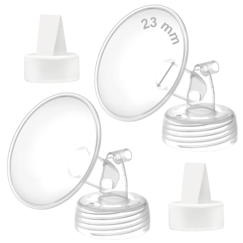 Image of Maymom 23 mm Flange and Duckbill Valve Compatible with Spectra S1 S2 9 Plus Not Original Pump Parts Replace Spectra S2 Pump Parts Flange Duckbill Valve