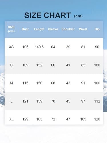 HOTIAN Damen Skianzug Einteiler Skioverall Winter Warme Damen Schneeanzug Wasserdicht Winddicht skibekleidung Schneeoverall Jumpsuit Mit Kapuze Black XS