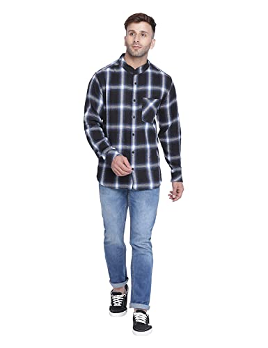 Image of oxolloxo Slassic Black Brush Check Men Shirt