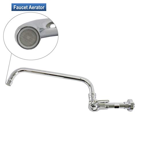 Abc Brass Chrome Commercial Duty Single Lever Wall Mount Chinese Wok Range No Lead Faucet, Nsf Approved (12" Swivel Spout) #TOP3