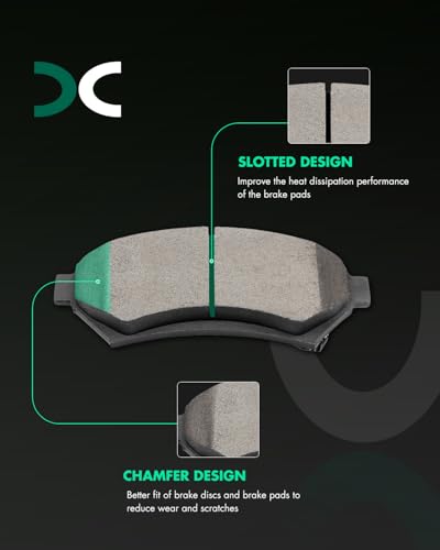 Image of SCITOO Ceramic Pads, 8pcs Brake Pads Brakes Kits 95-96 for Buick Riviera,94-96 for Cadillac DeVille,94-96 for Cadillac Eldorado,94-96 for Cadillac Seville,95-96 for Oldsmobile Aurora