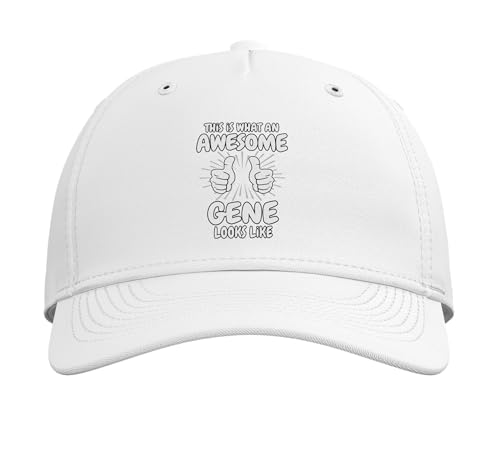 Gene Surname Awesome Gene Last Name Gene Adjustable Printed Baseball Hat, White