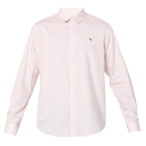 Image of Spykar Men's Relaxed Fit N /A Half Sleeve Striped Casual Shirts