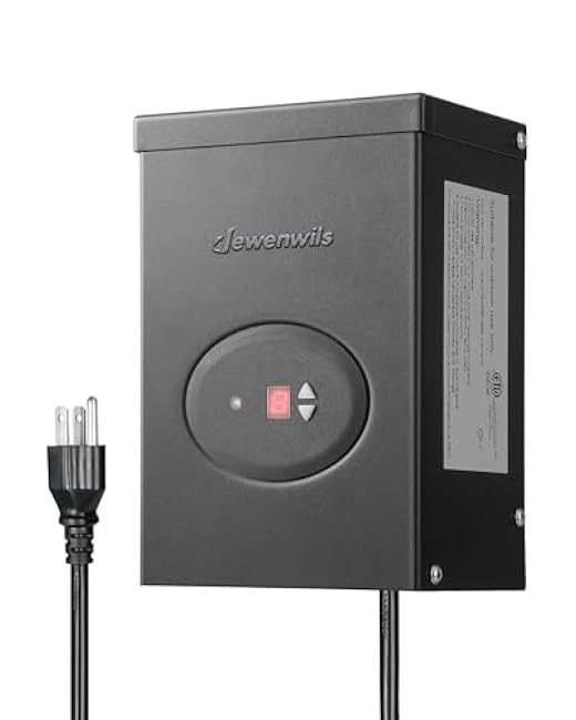 DEWENWILS 300W Low Voltage Landscape Transformer, Outdoor Weatherproof Transformer with Timer and Photocell Sensor, 120V AC to 12V/14V AC for LED Lighting, Spotlight, Pathway Light, ETL Listed