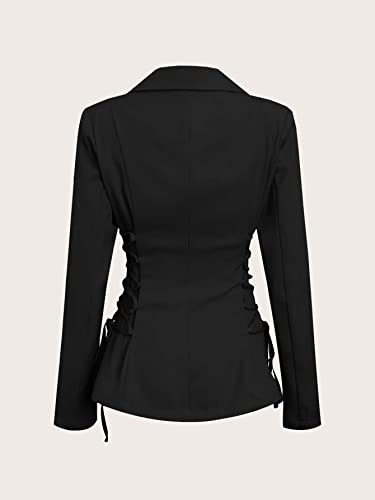 womens blazers dressy casual Lace Up Side Solid Blazer2