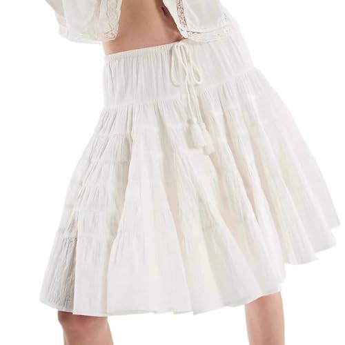 Cute Summer Casual Ruffle Layered Short Skirts Tiered Knee Length Skirt Women 2025 Trendy