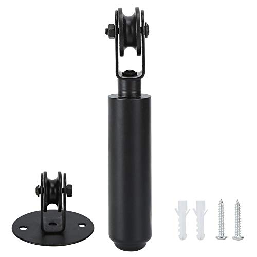 Poulie Bois, Lustre fixé au mur noir pour lampes suspendues poulie roulement tige remplacement accessoires d'éclairage