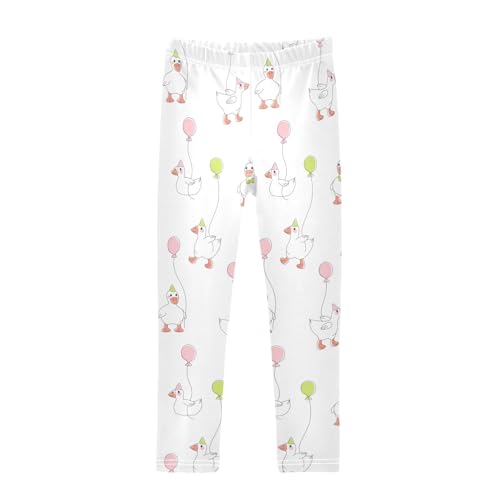 Goose Balloon Girls Leggings,Workout Leggings for Girls Toddler Athletic Leggings Size for 3-10T