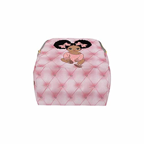 InterestPrint Custom Name Backpack, Little Princess Pink Personalized Diapering Bag Backpack Nappy Bags Fashion Casual Daypack Travel Shoulder Bag for Unisex Hiking Camping Work4