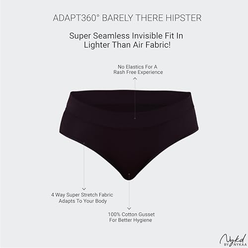 Image of NYKD Women's Ultimate Comfort and Flexibility: Elastic-Free Stretch Panties that Adapt and Delight, Mark-Free Waistband | Slip On | Mid Waist | Full Coverage | Solid - NYP342