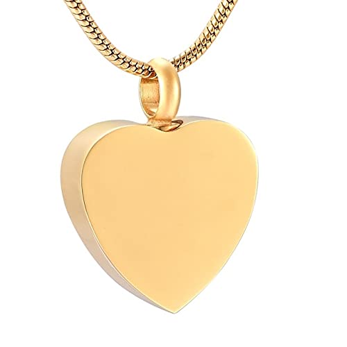Bijoux de crémation de cendre coeur or rose poli pour hommage quotidien
