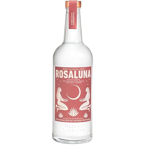 Rosaluna Mezcal Espadín 70cl 40% ABV Handcrafted Organic Oaxaca Agave Spirit Smooth Lightly Smoked Mezcal for Sipping & Premium Cocktails Vegan & Gluten-Free Certified
