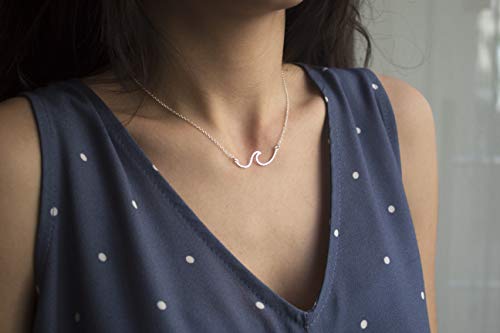 Collier Vague Argent anti-allergie ras de cou chaîne réglable