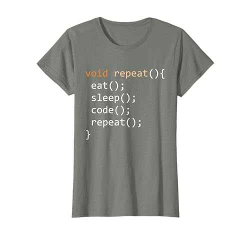 Divertente camicia di codifica - Java ricorsive Eat Code Sleep Repeat Maglietta