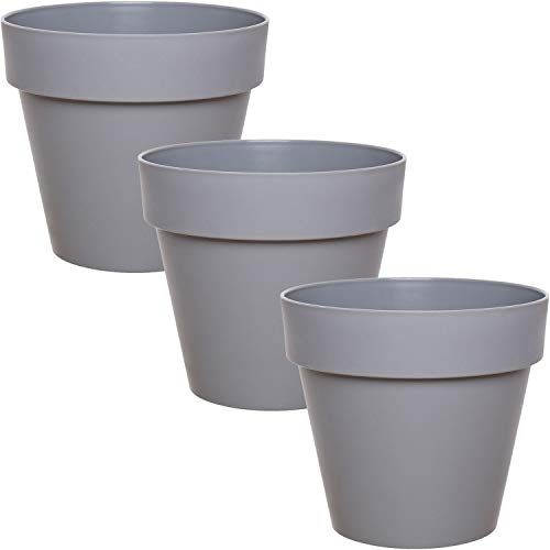 idea-station macetas plastico 3 x 14 cm - Gris - maceteros Decorativos Interior - jardineras Exterior