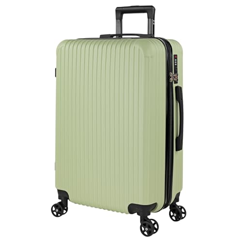 ITACA - Maleta Mediana con 4 Ruedas Giratorias para Viajes Largos Tipo Trolley Ideal como Maletas de Viaje Grandes 23 Kilos y Maleta Viaje Mediana Resistentes, Pistacho