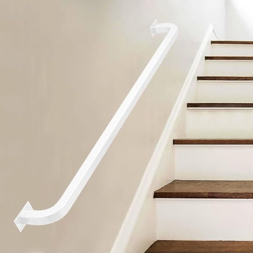Balustrade murale extérieure anticorrosion kit complet rampe blanche 30cm