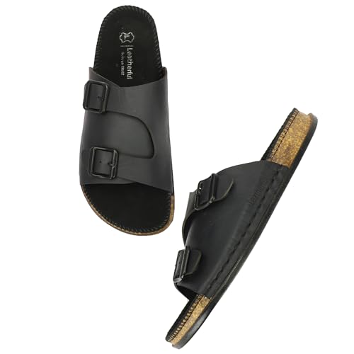 Image of Leatherful Men's premium leather slipper | Genuine Leather upper | Suede Leather Insole | PU sole | Stylish flip flop for men |