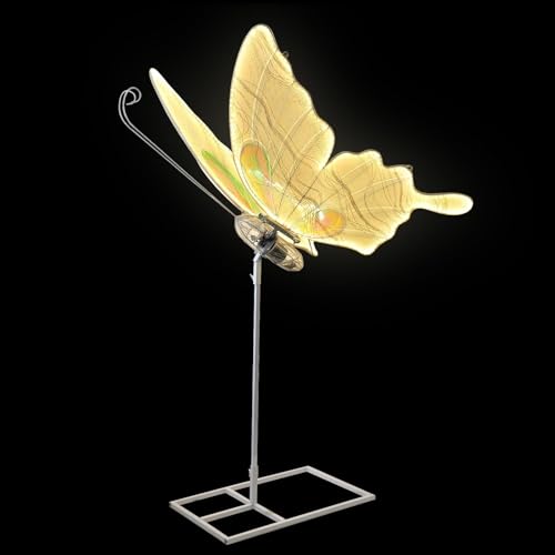 Wedding Electric Butterfly Floor Lamp Light Up Butterfly Creative Decoration Props Wedding Butterfly Floor Lamp for Wedding Party Birthday(Gold,100CM)