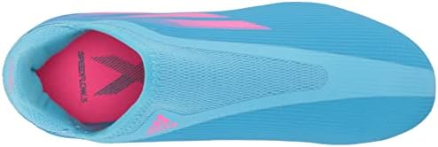 adidas X Speedflow.3 Laceless Firm Ground Soccer Shoe, Sky Rush/Team Shock Pink/White, 6 US Unisex Big Kid | Image 4