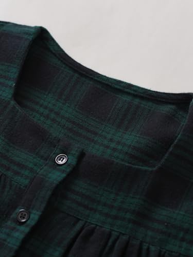 Esenchel Women's Warm Flannel Nightgown Long Cotton Night Gowns3