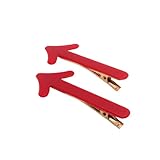 2PCS Arrow Hair Clips for Women Girls Acrylic Hairpins Duckbill Hair Accessories Red