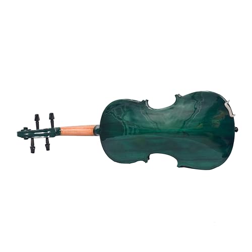 Image of Velvet Strings | 4 /4 Violin With Bow, Rosin, Hard Case V001, for Beginners, Kids and Semi Professionals (Emerald Green)