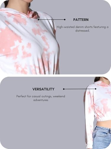 Image of OM SAI LATEST CREATION Women's Western Crop Top with Hoodie Neck & Long Sleeve || Drawstring Pullover Tops || Loose Casual Hoodies for Women Top.