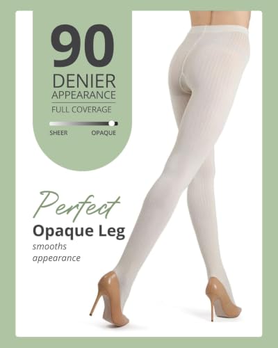 Image of MeMoi Boston Ribbed Cotton Sweater Tights, Warm Opaque Winter Tights