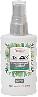 Quantum Health TheraZinc Throat Spray|Peppermint|Provides Immune Support and Throat Comfort|Formulated with Zinc Gluconate|2 Ounce