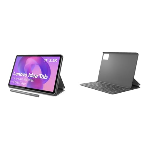 Image of Bundle of Lenovo Idea Tab - 11″ 2.5K IPS Touchscreen Display - 90Hz -8 GB Memory - 256 GB Storage - Tab Pen and Folio Case + Lenovo Folio Keyboard for Idea Tab Luna Grey