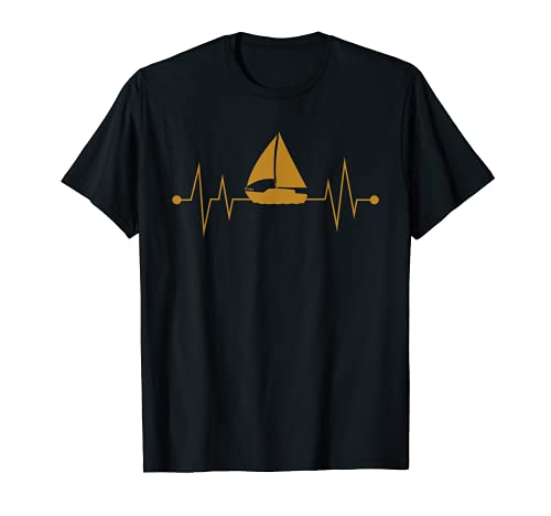 Sailboat Heartbeat Funny EKG Sailing Sailors Gift Men Women T-Shirt