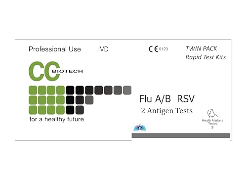 CC Biotech Professional Flu A/B RSV Rapid Test Kit 10 Antigen Tests IVD Certified