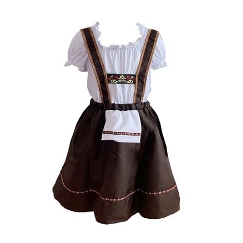 Oktoberfest Clothes for Girls German Dirndl Dresses Traditional Bavarian Plaid Dress Carnival Halloween Outfits