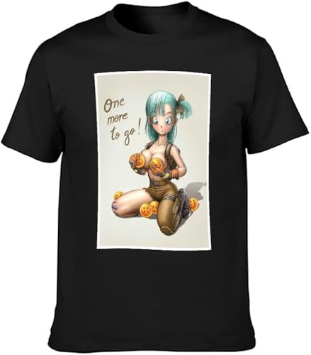 Sexy Bulma One More to Go Anime Manga Black Men's T-Shirt Unisex tee