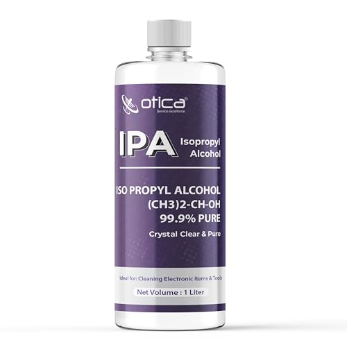 Image of OTICA Isopropyl Alcohol (IPA) | Pure Rubbing Isopropanol for Cleaning Electronics, Surfaces, Medical, Technical Use, Glass, De-icer, Painting & More | Pure without mixing (1 Liter (Pack of 1))
