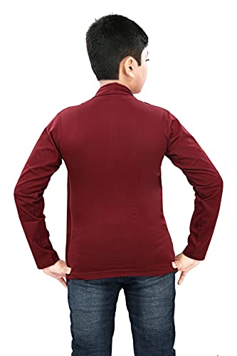 Image of Boy's Cotton White Printed T-Shirt with Blue Jacket Shrug