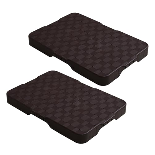 山善(YAMAZEN) 家庭用平台車 28.5×41cm【2台組セット】耐荷重50kg 軽量0.8kg 連結機能 エラストマーキャスター 台車 平台車 コンパクト 軽量 ダークブラウン HCL-E38(DB)X2