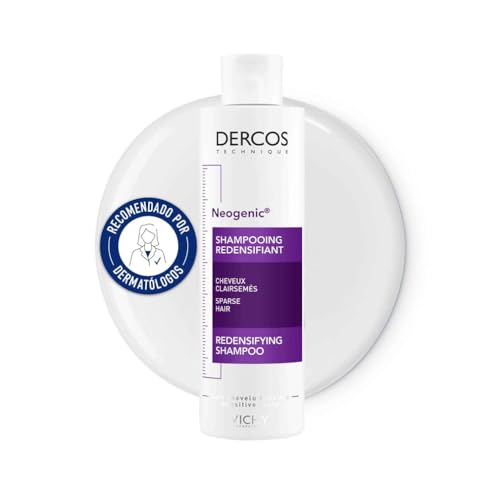 Vichy Champú Redensificante, Efecto volumen instantáneo y duradero, El cabello parece más grueso y denso, Enriquecido con Agentes de Peinado, Neogenic, Dercos Technique, 200ml