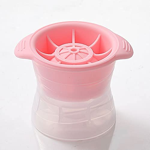 INIBULAM 大きい6cm丸氷製氷皿 (ピンク2個入り) 家居氷トレー アイスボールメーカー DIY透明氷製氷道具 ウイスキーアイスクリーム ジュース 氷 透明氷製氷器 溶けにくい 氷型 2set (ピンク)