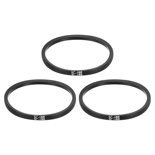 uxcell 3 Pcs 3L150 Classic Wrapped Rubber V-Belt, 15"(381mm) Outside Circumference, 3L Profile V Belt 3/8" Width 7/32" Height