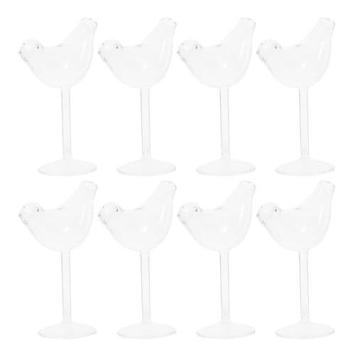 Wine Glasses Set of 8, Bird Shape Wine Glasses Cocktail Glass, Bird Martini Glasses for Holidays Anniversary Birthday Wedding Party Celebrations 5 Ounce/150ml