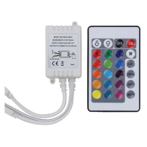 Contrôleur de ligne à double sortie à LED avec variateur et télécommande 24 touches