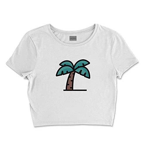 T-Shirt Blanc Femme L Taille Courte Buwtswi-100328-l