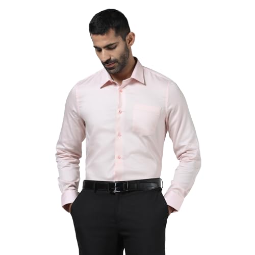 Image of Blackberrys Men Slim Fit Formal Shirt | Premium Cotton Blend | Solid Pattern| Lightweight & Breathable | Wrinkle-Resistant | Office & Business Wear